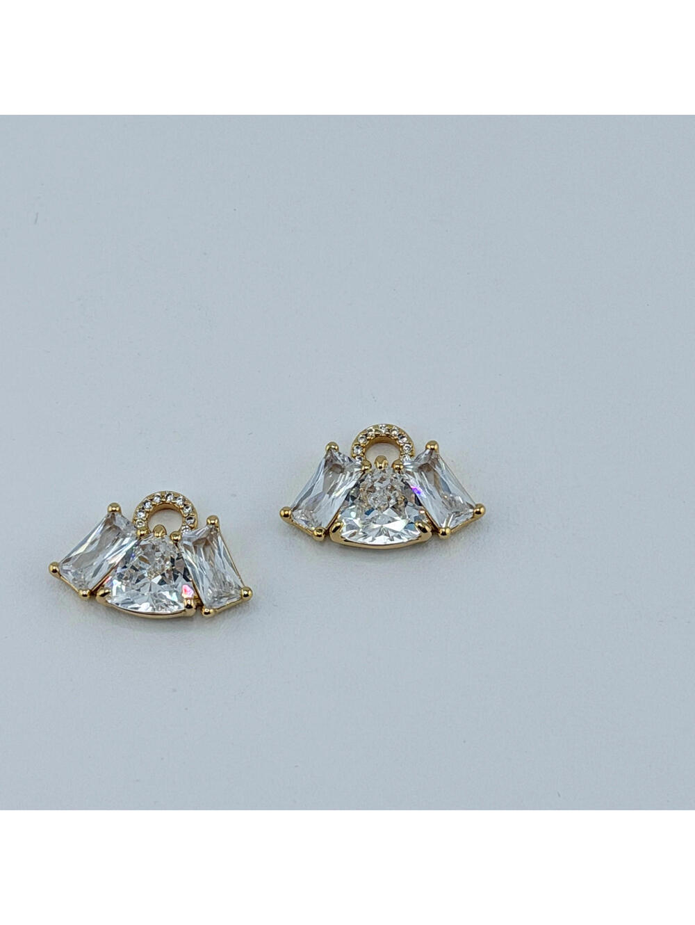 Bomb Party Charming Hoops CHARMS ONLY  Clear CZ on GOLD